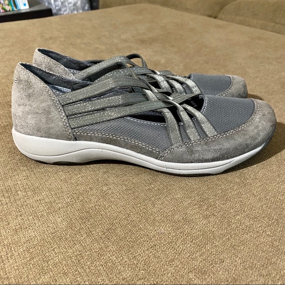 Dansko Hilde grey metallic slip on walking shoe - Picture 4 of 14